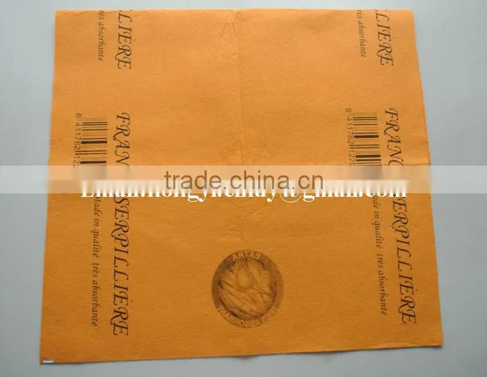 Logo printed needle punched nonwoven fabric orange super absorbent floor cleaning cloth