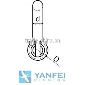Stainless Steel D Type Shackle With Round Pin