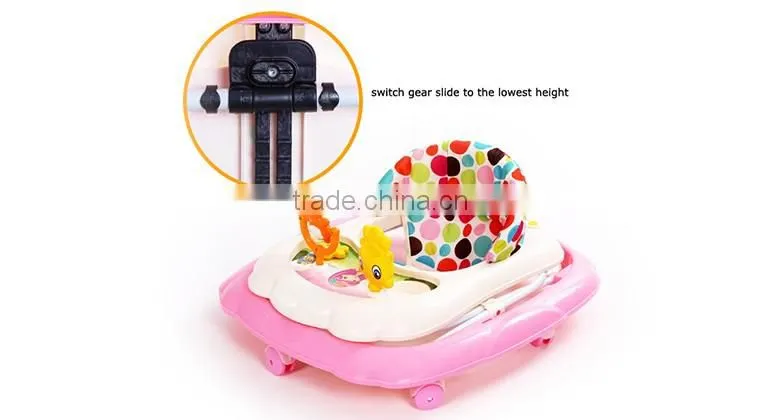 BW-01B push bar design new model baby walker, softextile baby walker with soft cushion