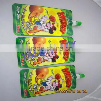 standing juice suction nozzle bag