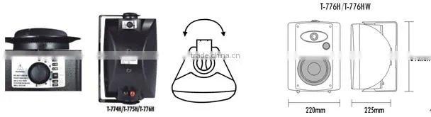 ITC T-776H Most Popular 40W 6" 8ohm Plastic PA Speaker Box