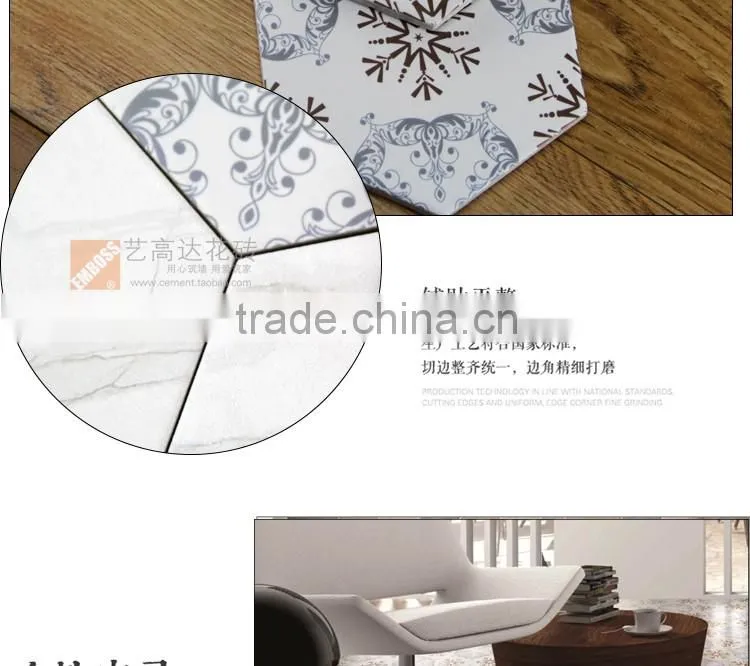customized hexagon tile 100*200*175mm glazed porcelain bathroom tile ceramic kitchen tile