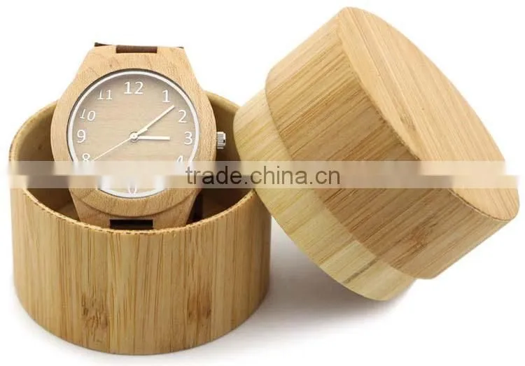 New coming natural square indonesia wooden watch leather strap date function