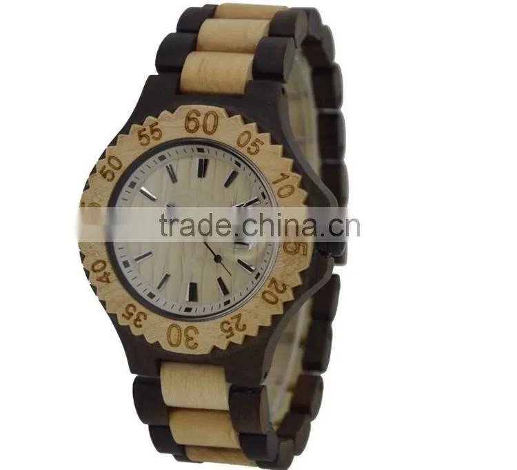 5 years natural wooden made luxury unisex wooden watch analog quartz