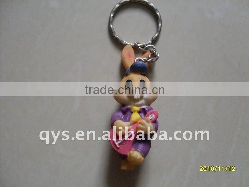 resin rabbit decorative key chain