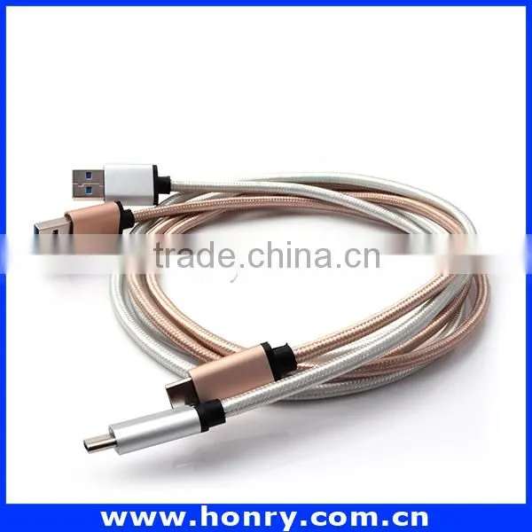 OEM/ODM nylon braided type c 3.1 usb date charger and sync cable