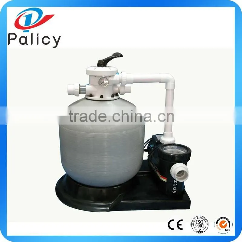 Water treatment top mount portable swimming pool sand filter with pump