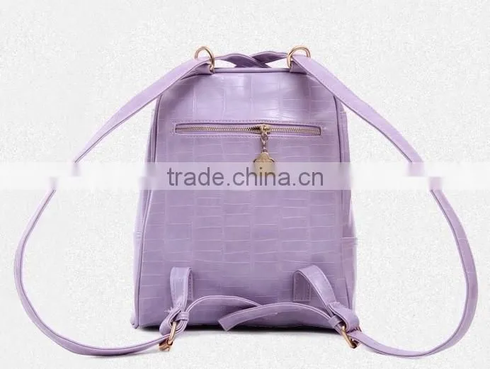 Korean design backpack macarons color backpack leather school backpack