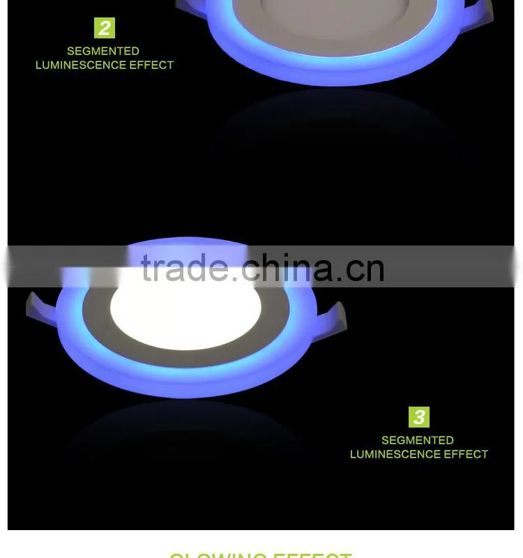 6w LED warm and cool white 2 color panel light (Side emit) round led panel light