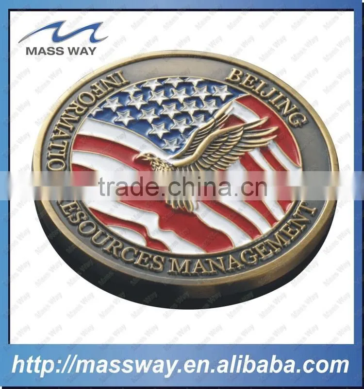 souvenir old color custom collection 3D antique brass coin