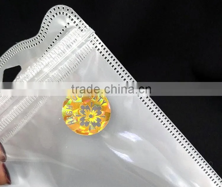 cellphone case plastic packaging sleeve poly zipper of the hot stamping print