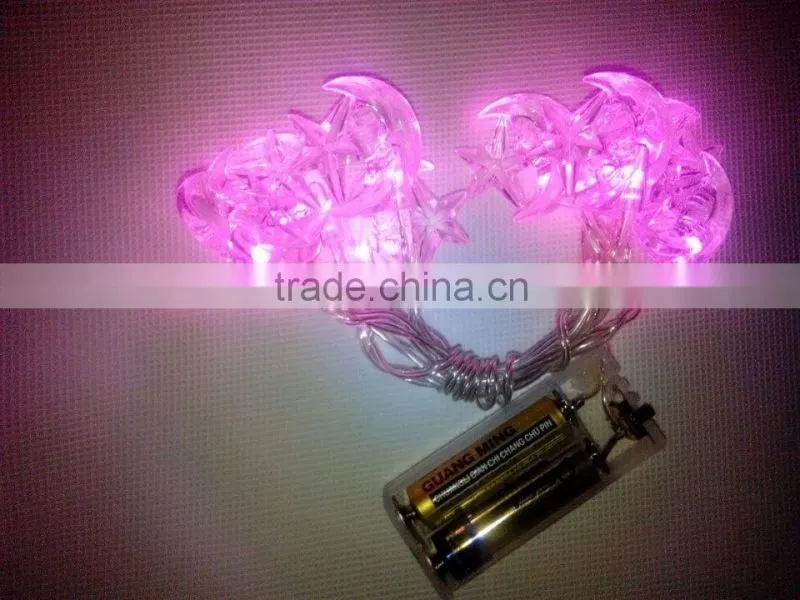 10L led battery moon and star light led christmas string light
