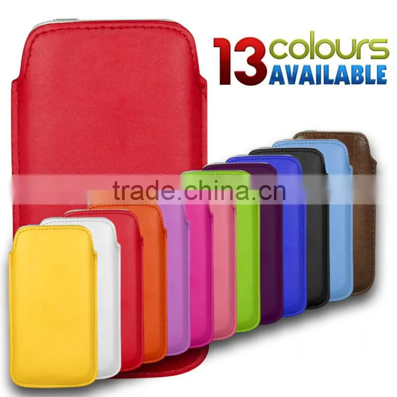 Wallytech Soft PU Leather Pull TAB Slip Pouch Case Cover For Samsung Galaxy S4 I9500 Pull Leather Case