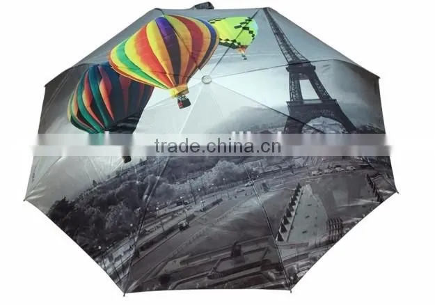 custom 190t fabric material landscape photo print straight umbrella