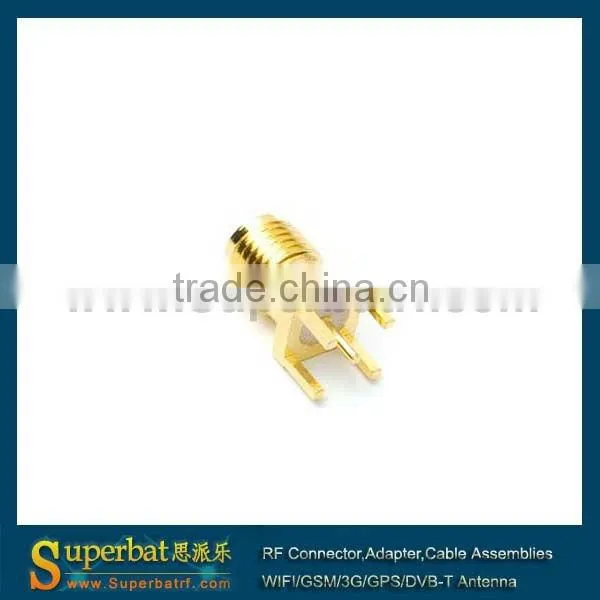 RP-SMA thru hole Jack(male pin) PCB Mount with solder post sma bulkhead jack