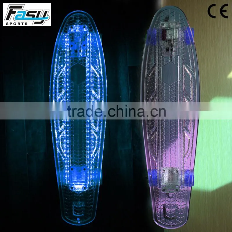Fasy professional LED skateboard with PP material