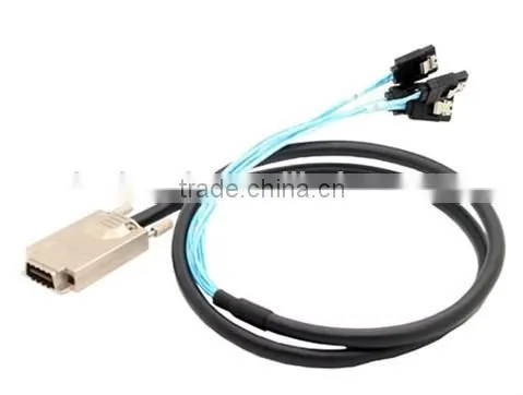 Infiniband CX4 SAS SFF-8470 to 4 SATA,10Gbps,1.0m