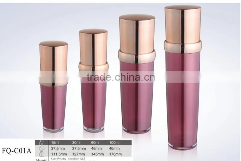 Shouldered acrylic bottles and jars for skin care