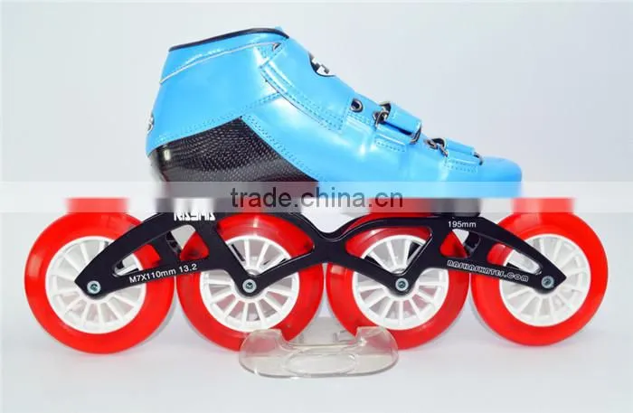 Professional Carbon shell Speed skating shoes skate blue color skating shoes heat mouldable red color Inline Skate wheels