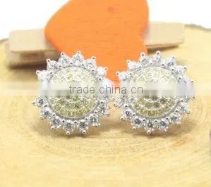 2013 best selling spring collection 925 sterling silver earrings with skyblue cz centers for trendy woman and girls