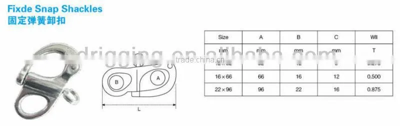 Stainless Steel Fixed Snap Shackle