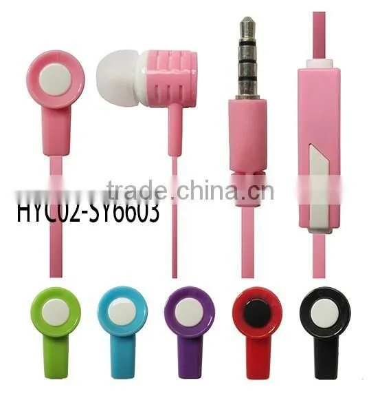 super clear sound china wholesale best sales colorful sport high-end in-ear flat cheap earphones with mic