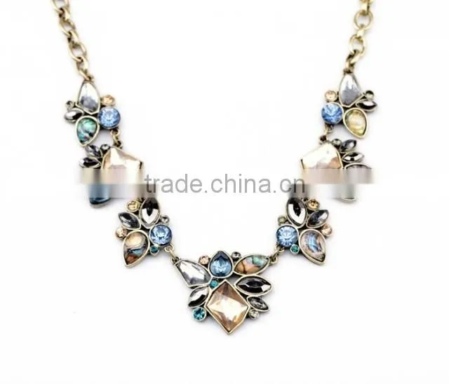OEM/ODM Factory Direct Sale 2016 Vintage Stone Flower Pendant Necklace