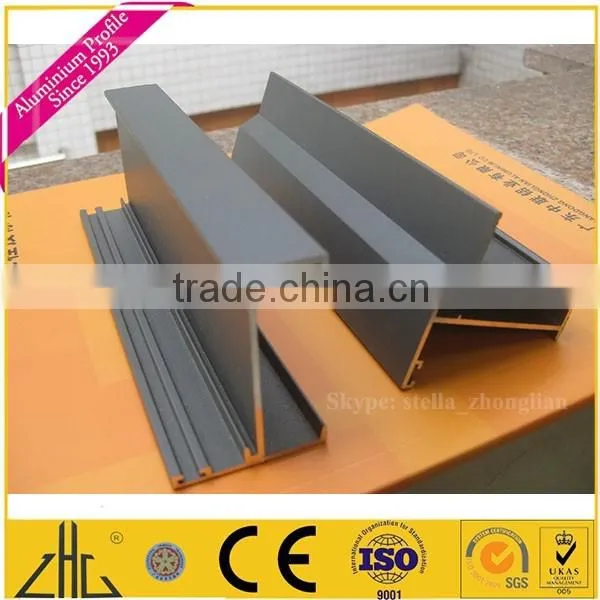 Wow!!!6063T6 powder coated aluminium profile extrusion to make door and window frame, u channel aluminium bottom frame for glass
