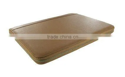 Zippered Portfolio /zipper leather cover for ipad