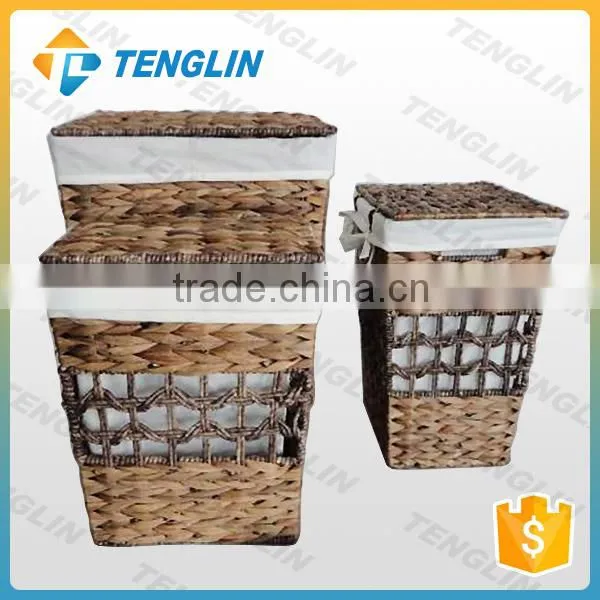 Maize woven large laundry basket set 3