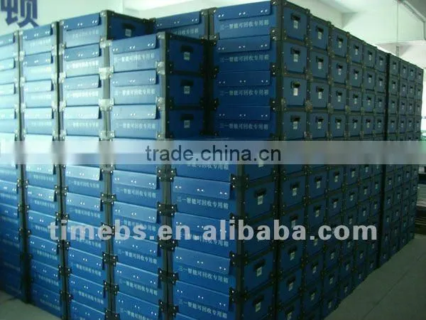 Foldable corrugated plastic box with printing