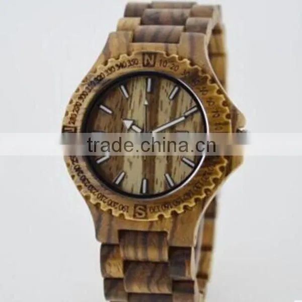 Eco-friendly Zebra wood watch with customer 's design logo