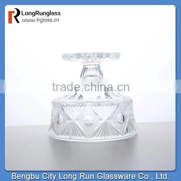 LongRun 2015 new design personalized embossed pattern glass candy dish