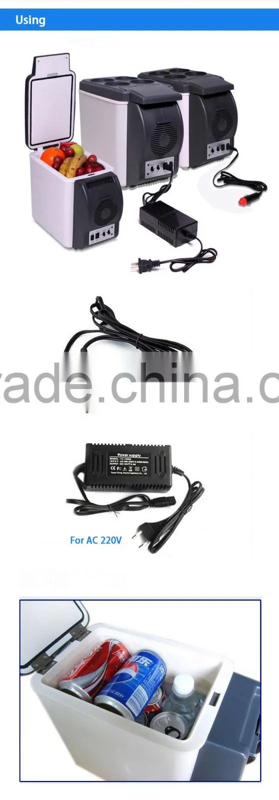 New style portable car mini cooler and warmer auto fridge