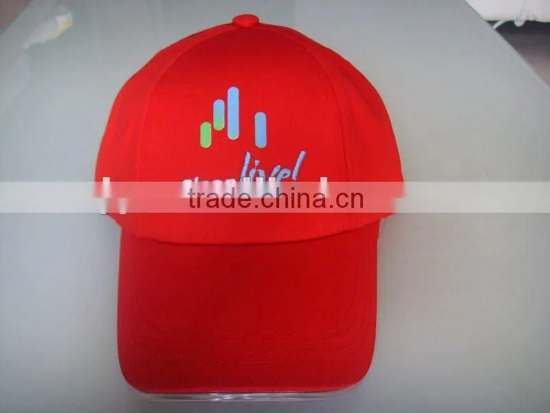 100% cotton twill LED cap with logo,led light baseball cap