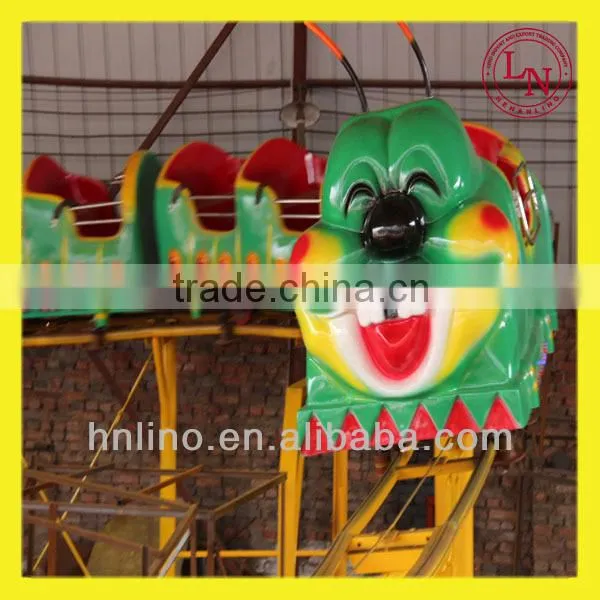 Green worm train !! Amusement park children's model electric train for sale
