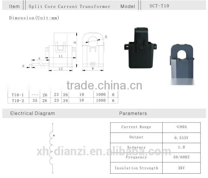 0-10V DC High Accuracy Hall-Effekt Stromwandler Current Transformer