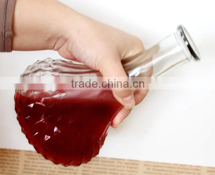 big bottom wine glass bottle with cork lid