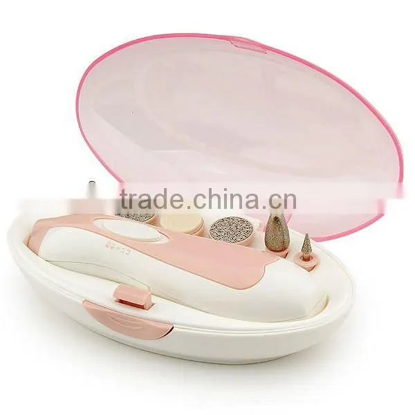 Professional manicure set with 6 attachments for buffing/smoothing/contouring/filling/manicure pedicure