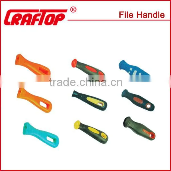Chain saw file and handle for chain sharpening
