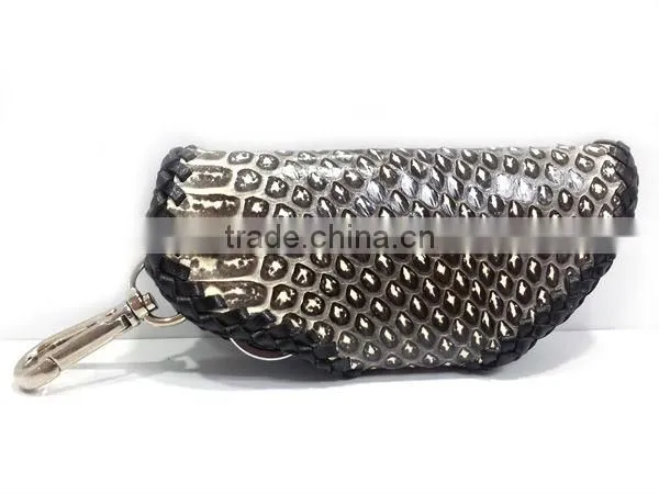 Python Leather Car Key Case Cute Key Wallet Leather Key Case