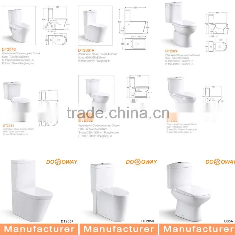 Western Style Bathroom Sanitary Ware Ceramic European Market Toilet D8080A
