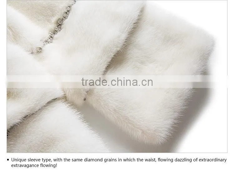 Wholesale white princess fur coat mink from China