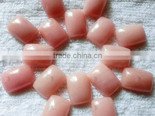 Rectangle shaped pink opal cabochons