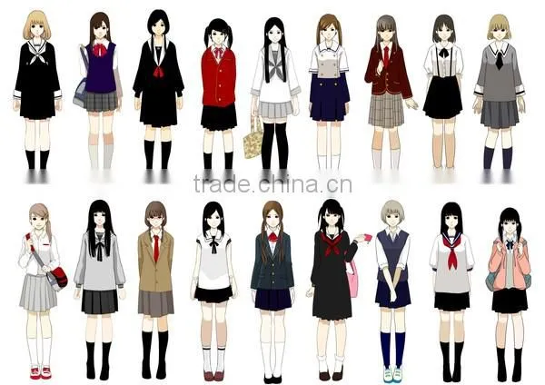 school uniforms for girl /school uniforms design/shirt /skirt