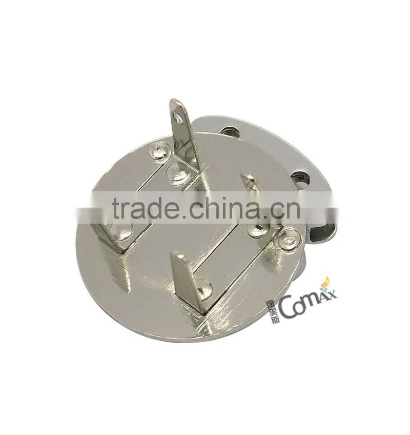Silver metal push lock for handbags
