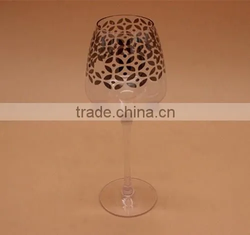 Gold Decal Goblet,High Transparency And Refraction