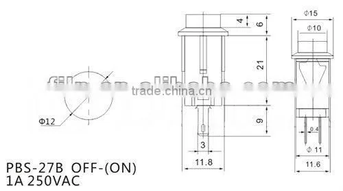 YL6-16 2 pin mini push button light switch on off