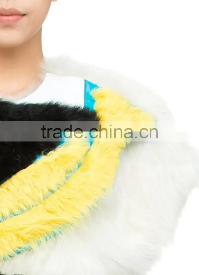 Top fashion women's multicolor 100% sheep full skin jacket