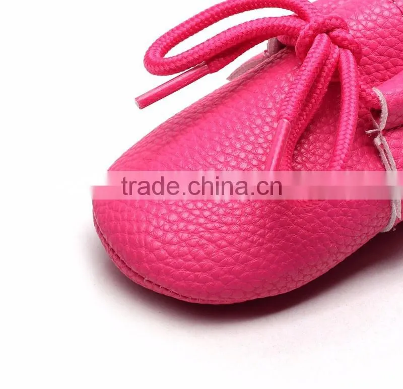 Top selling baby hard sole walking shoes toddler shoes rubber sole pu leather baby moccasins